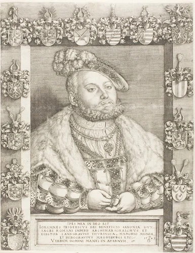 Elector John Frederick the Magnanimous of Saxony by Georg Pencz, print, 1543
