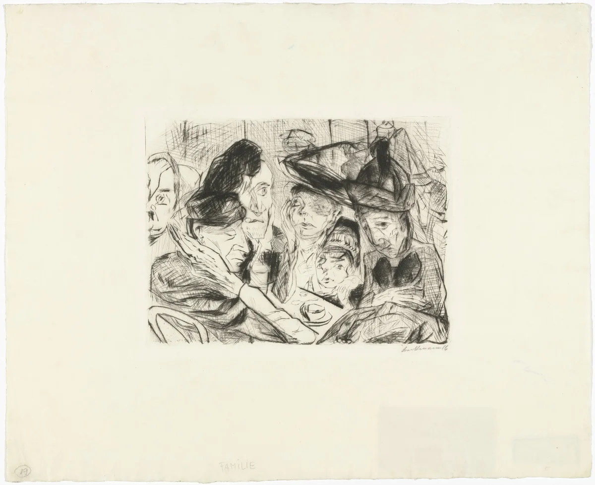 Café (Two Old Women in Foreground) (Café [Im Vordergrund zwei alte Frauen]) by Max Beckmann, print, 1916