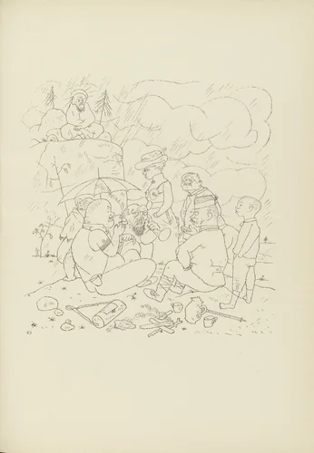 Germanentag (plate, folio 53) from Ecce Homo by George Grosz, illustrated book, 1922