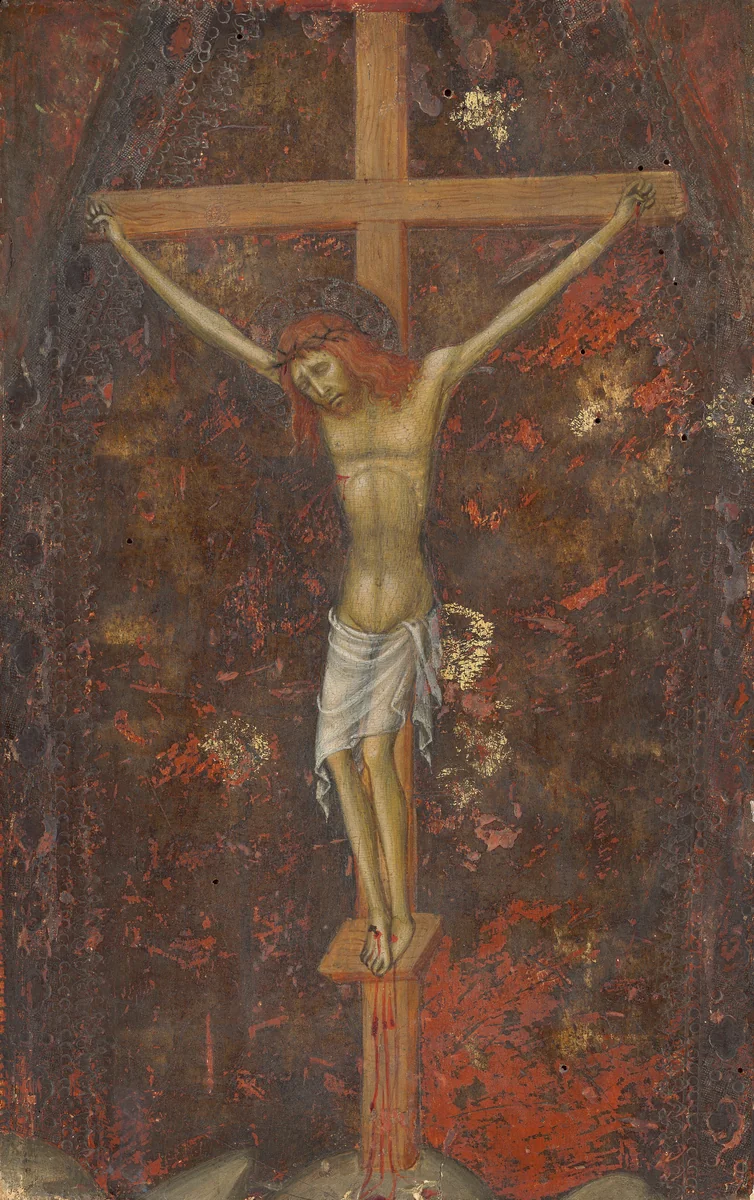 Christ on the Cross [reverse] by Andrea di Bartolo, painting, 1380-1390