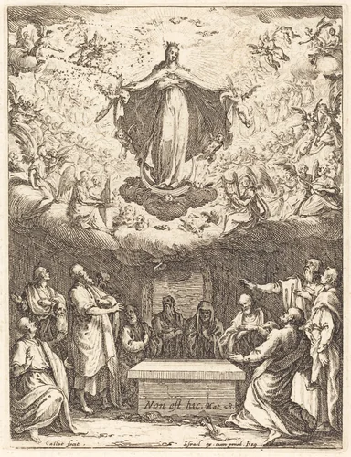 The Assumption of the Virgin by Jacques Callot, print, 1592-1635