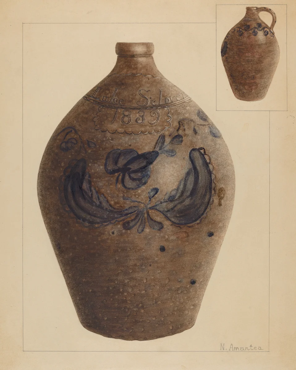 Jug by Nicholas Amantea, index of american design, 1936