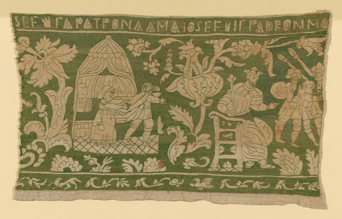 Fragment (From a Border) by Italy, textile, 1575-1625