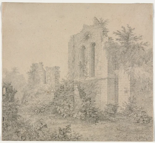 Ruins of an Abbey by Charles Norris, drawing, 1810-1858