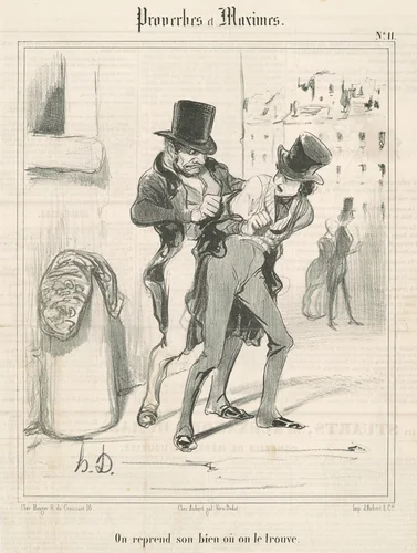 On reprend son bien ou on le trouve by Honoré Daumier, print, 1840