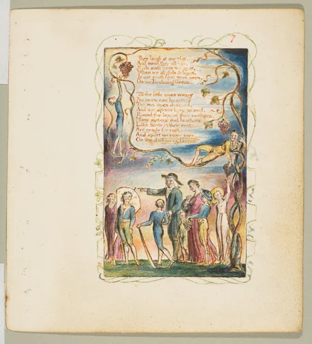 Songs of Innocence: The Ecchoing Green (second plate) by William Blake, print, 1789-1825