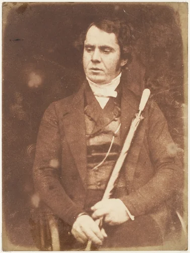 [Man Holding Umbrella] by Hill and Adamson, photograph, 1843-1847