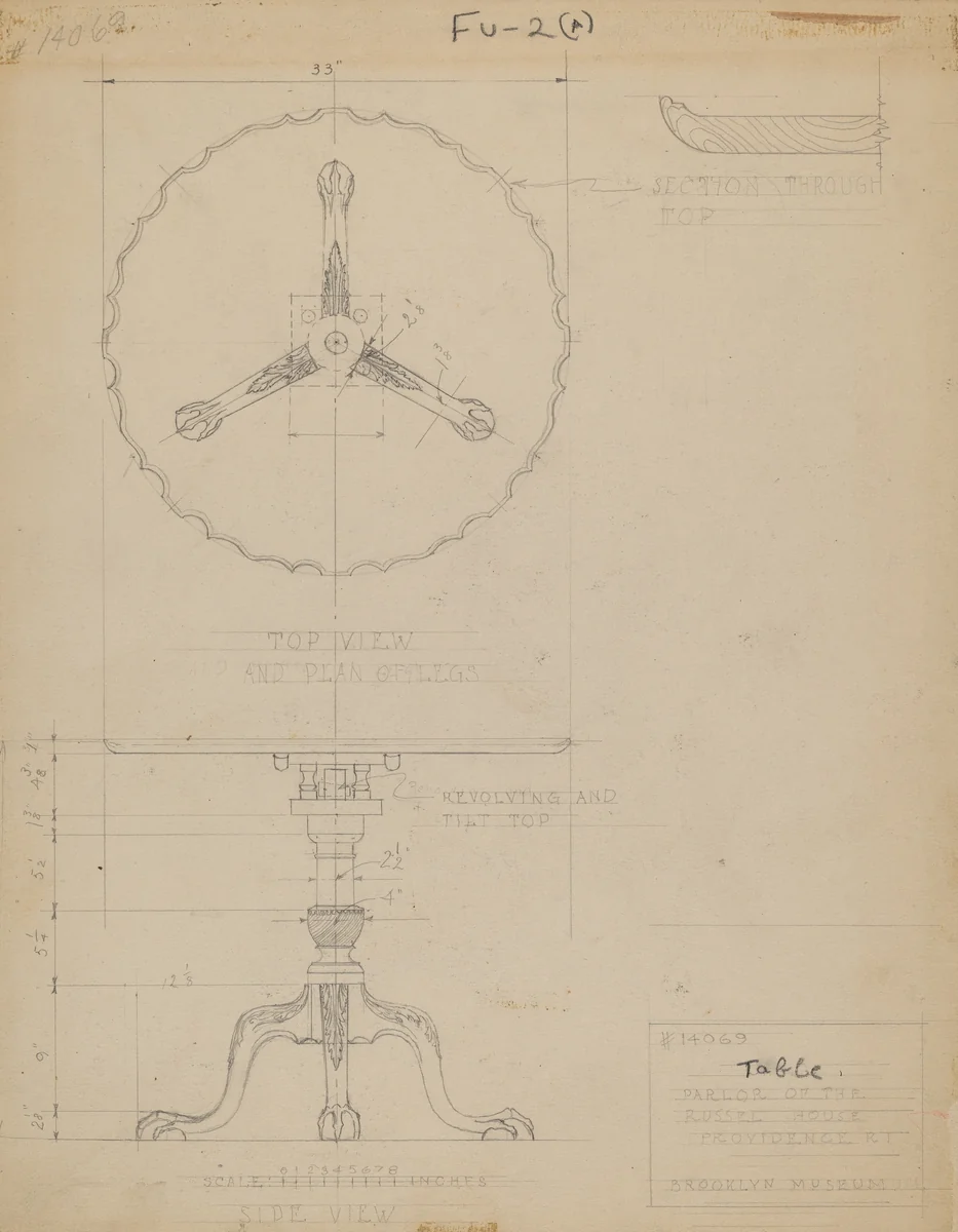 Table by Frank Wenger, index of american design, 1937