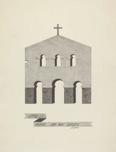 Mision San Luis Obispo by James Jones, index of american design, 1935-1942