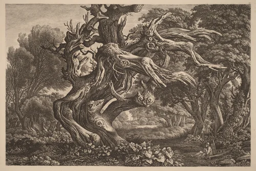 A Dead Oak Tree by Carl Wilhelm Kolbe, print, 1825-1835