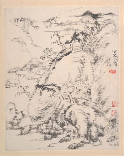 Landscape album by Bada Shanren, painting, 1699