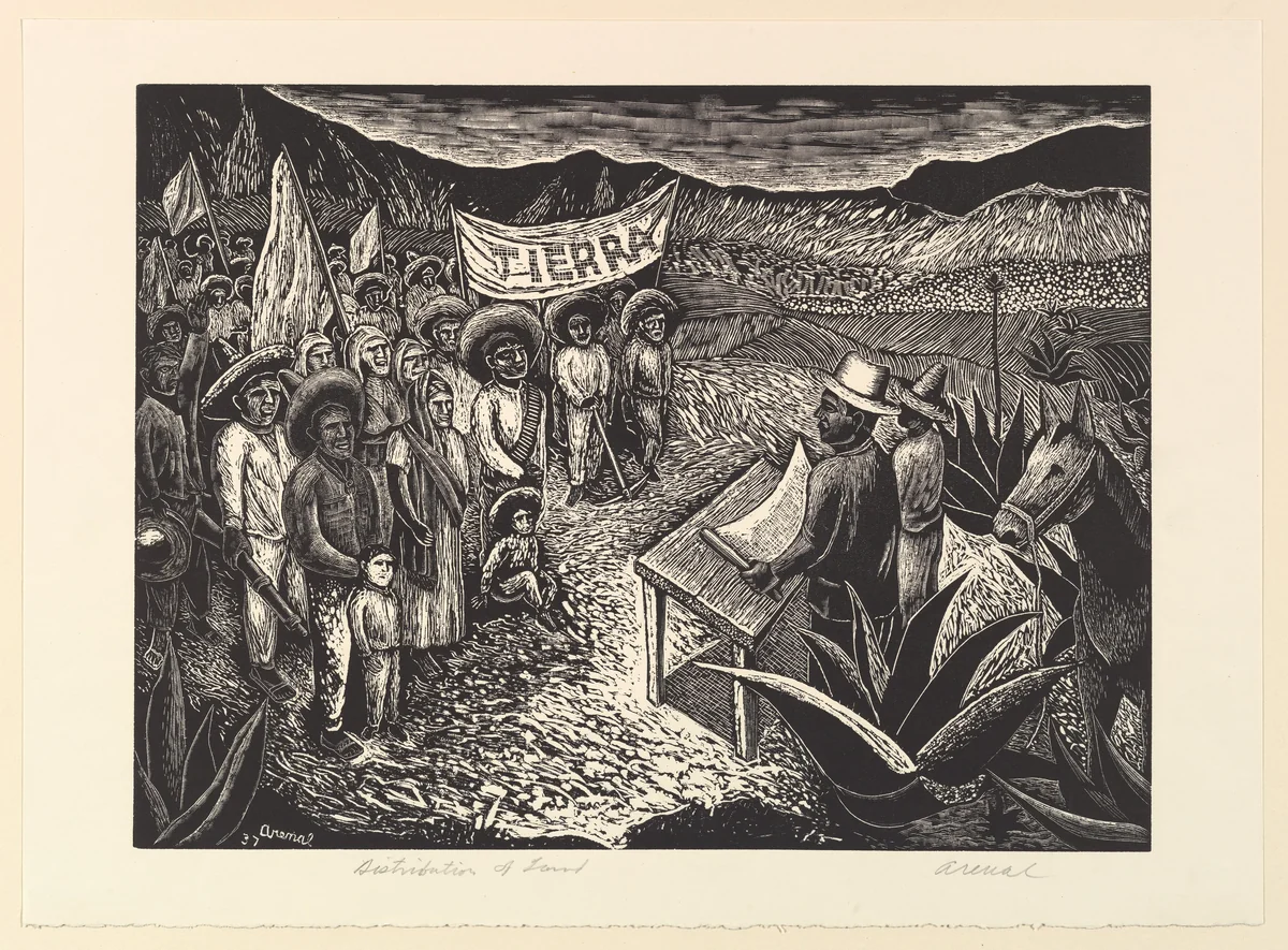Distribution of Land by Luis Arenal, print, 1937