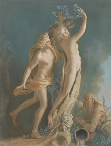 Apollo and Daphne, after Lorenzo Bernini’s Marble Group in the Galleria Borghese, Rome by Jean-Etienne Liotard, drawing, 1736