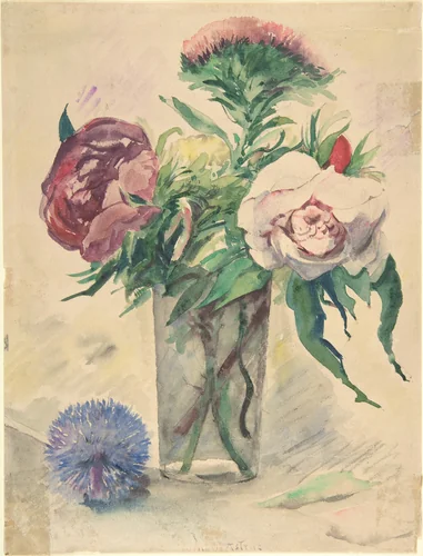 Flowers in a Vase by Zacharie Astruc, drawing, 1879-1909