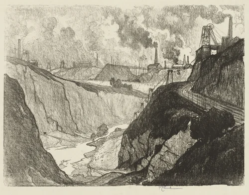 English War Work: The Iron Mine by Joseph Pennell, print, 1916