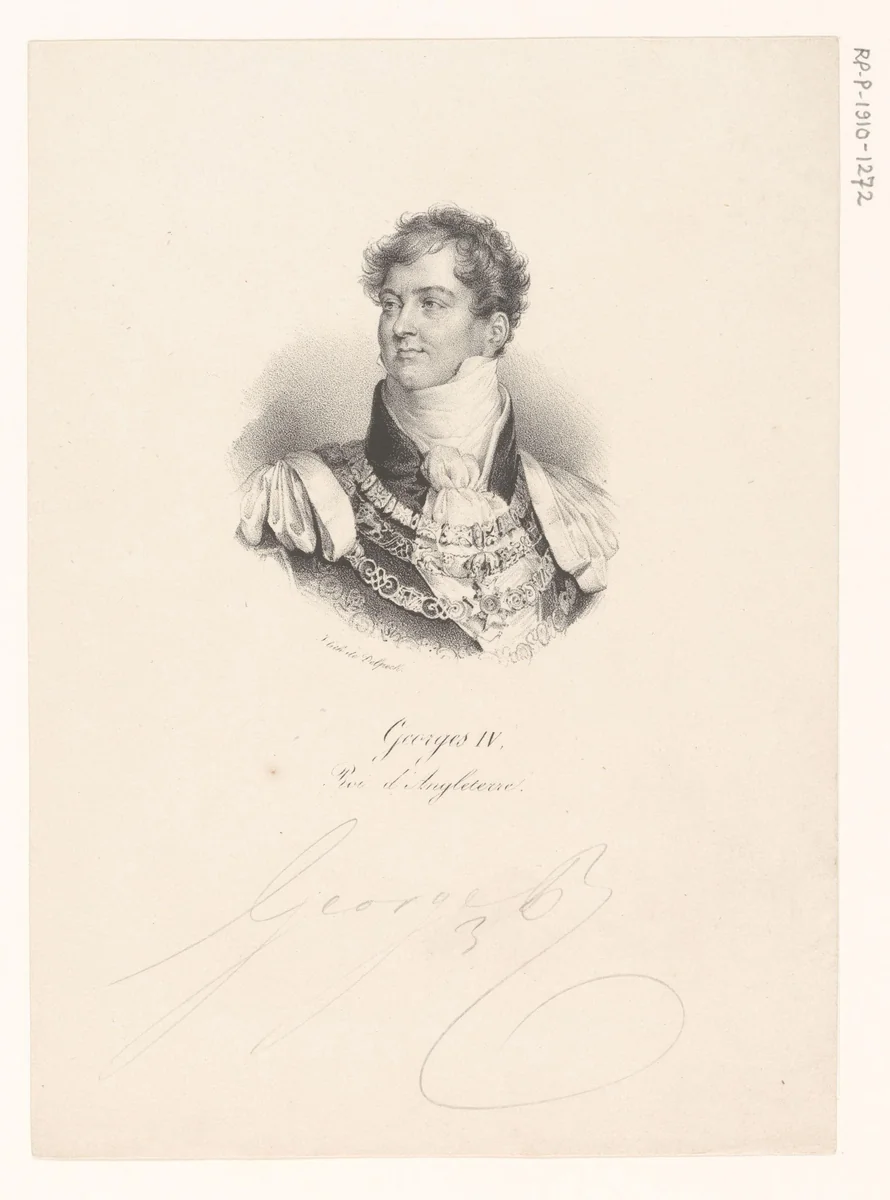 Portret van George IV van het Verenigd Koninkrijk by anonymous, print, 1818-1842