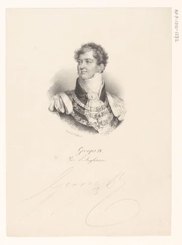 Portret van George IV van het Verenigd Koninkrijk by anonymous, print, 1818-1842