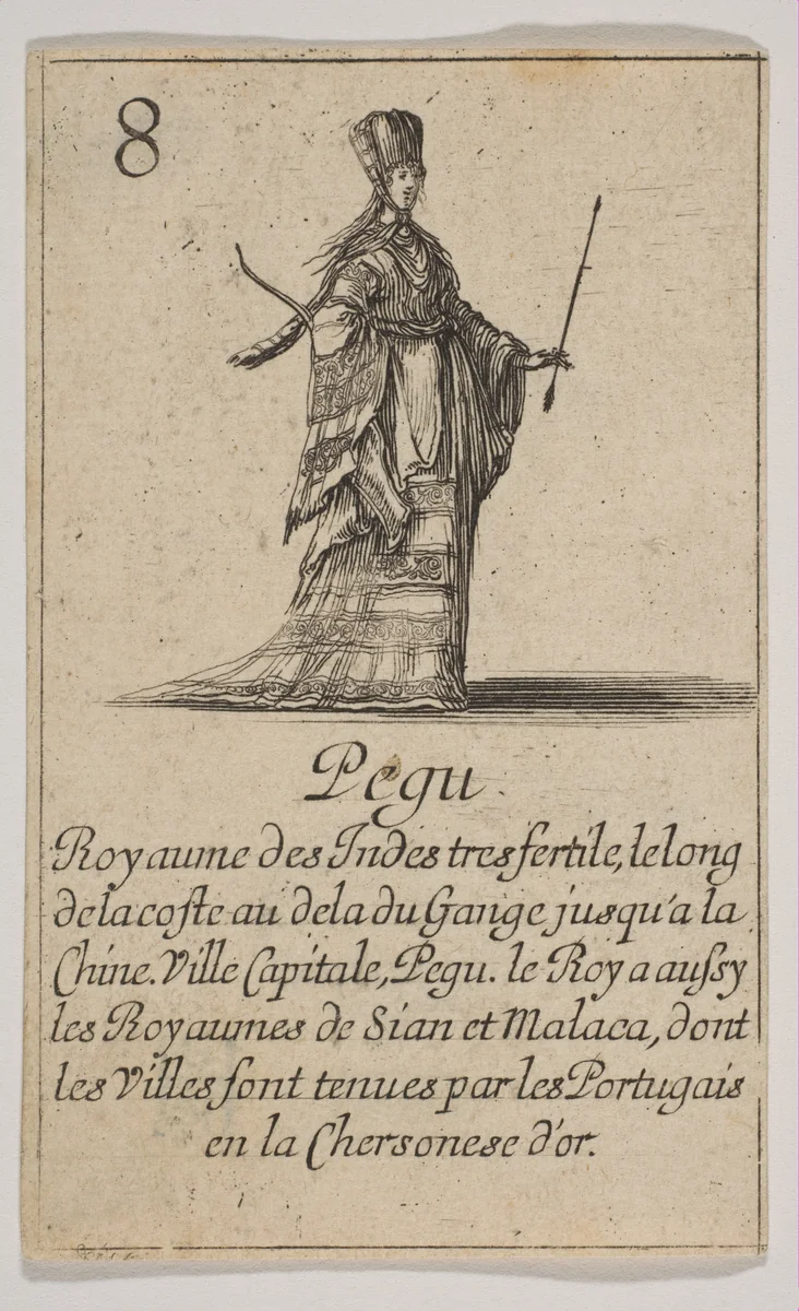 Pegu, from "Jeu de la Géographie" by Stefano della Bella, print, 1644