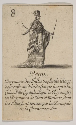 Pegu, from "Jeu de la Géographie" by Stefano della Bella, print, 1644