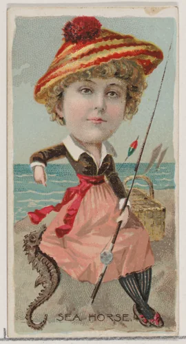Seahorse, from the series Fishers and Fish (N74) for Duke brand cigarettes by Knapp & Company, print, 1888