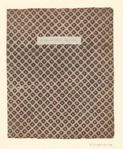 Blad met ruitenpatroon van vierkanten met uitgespaarde stip by anonymous, other, 1750-1900