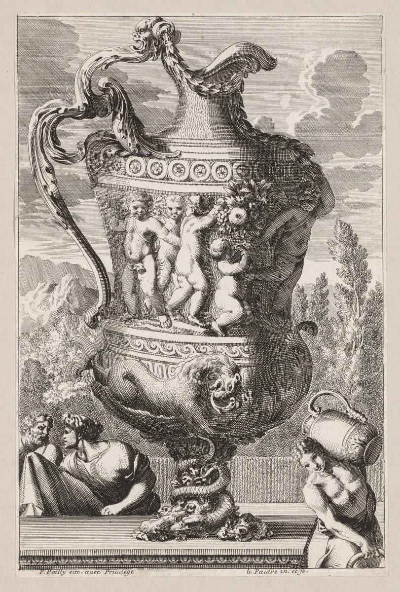 Decorative Urn by Jean Le Pautre, print, 1638-1682