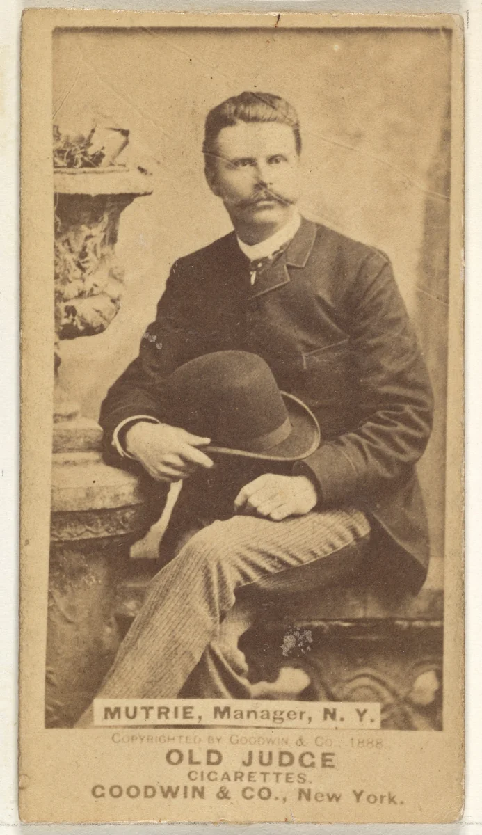 James J. Mutrie, Manager, New York, from the Old Judge series (N172) for Old Judge Cigarettes by Goodwin & Company, photograph, 1888