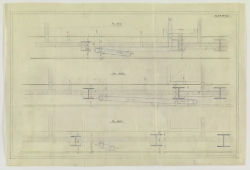 Hermann Lange House, Krefeld, Germany (Sections, bath) by Ludwig Mies van der Rohe, mies van der rohe archive, 1927
