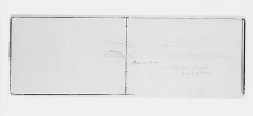 Mountains by Clallam Bay (from Sketchbook X) by William Trost Richards, artwork, 1885