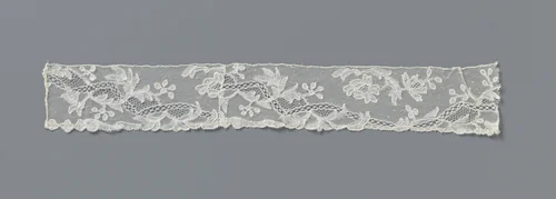 Mutsenstrook van kloskant met zigzag-rivière by anonymous, other, 1750-1760