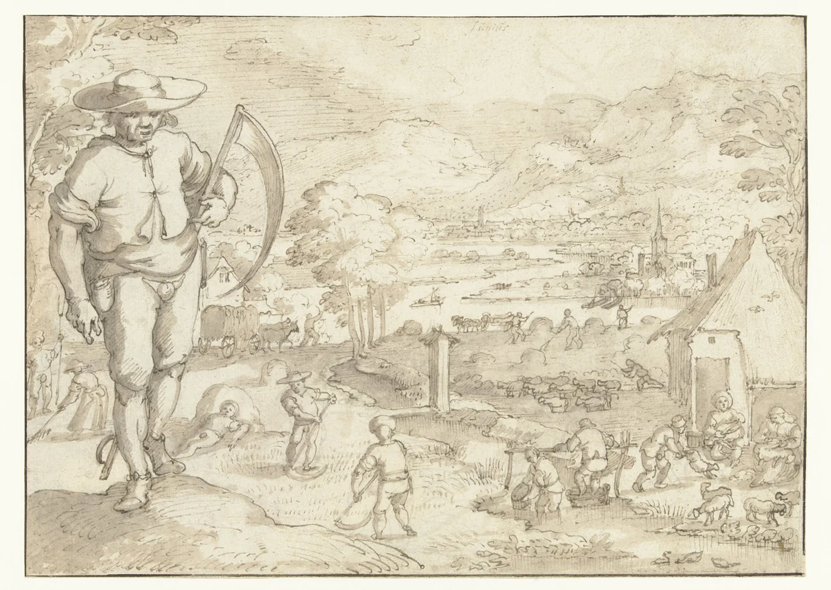 Juni by Joos de Momper, drawing, 1590-1610