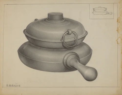 Pewter Pan by Arsen Maralian, index of american design, 1935-1942