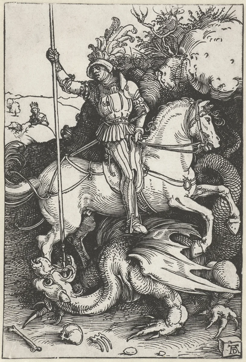 Saint George Slaying the Dragon by Unknown, print, 1504-1505