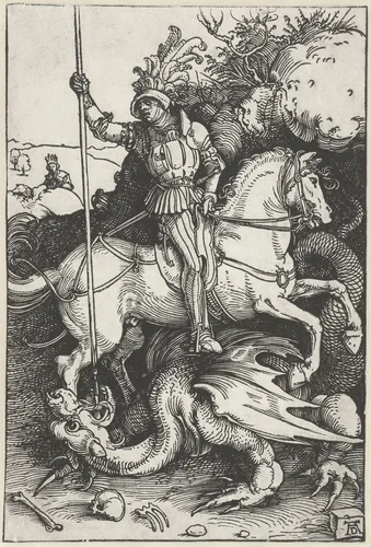 Saint George Slaying the Dragon by Unknown, print, 1504-1505