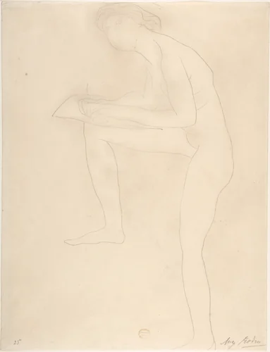 Sketch for Figure on Whistler Monument by Auguste Rodin, drawing, 1905