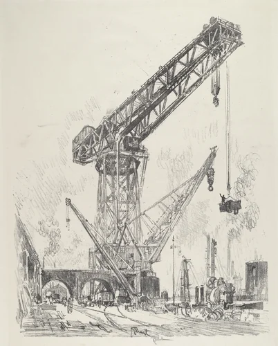 Made in Germany, the Great Crane by Joseph Pennell, print, 1916
