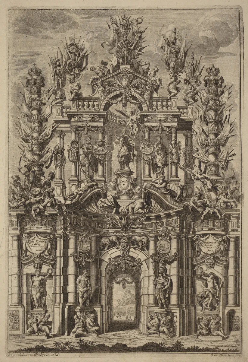 Triumphal Arch for Charles V by Johann Ulrich Kraus
Peter Schubert von Ehrenberg, print, 1725