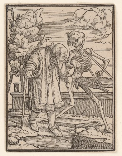 The Old Man, from "The Dance of Death" by Hans Holbein the Younger, print, 1521-1538
