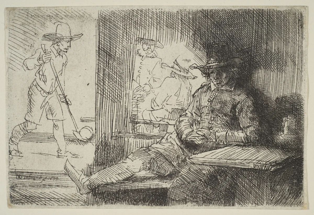 The Golf-Player by Rembrandt van Rijn, print, 1654