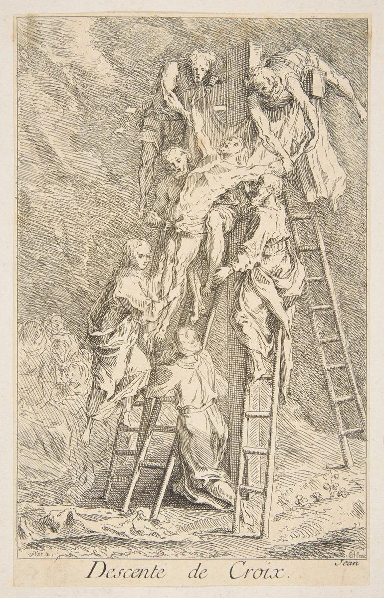 Descent from the Cross by Claude Gillot, print, 1685-1722