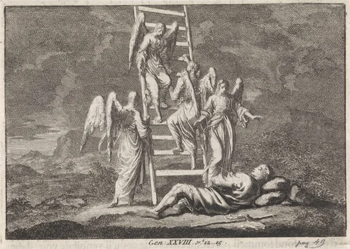 Jakobs ladder by Jan Luyken, print, 1703-1762