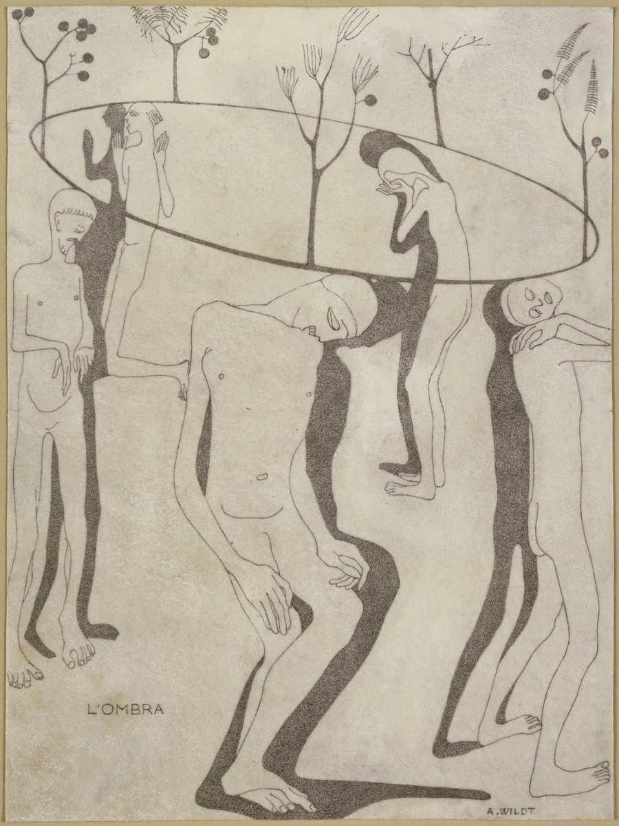 The Shadow by Adolpho Wildt, drawing, 1913