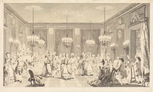 Le bal pare by Antoine-Jean Duclos; Augustin de Saint-Aubin, print, 1774