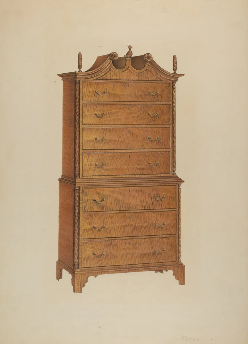 Chest-on-Chest by Lawrence Phillips, index of american design, 1939