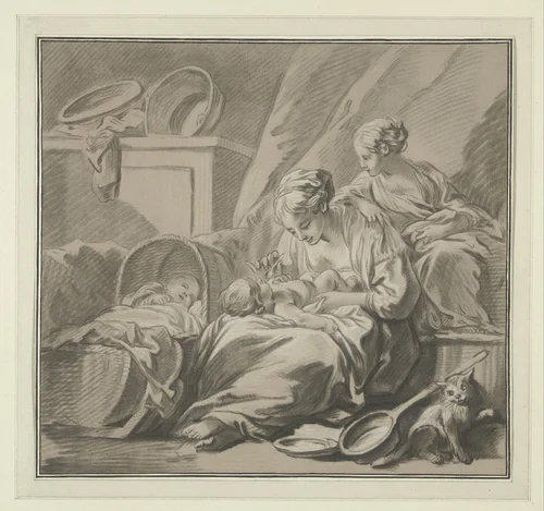 De goede moeder by Louis Marin Bonnet, print, 1773-1774