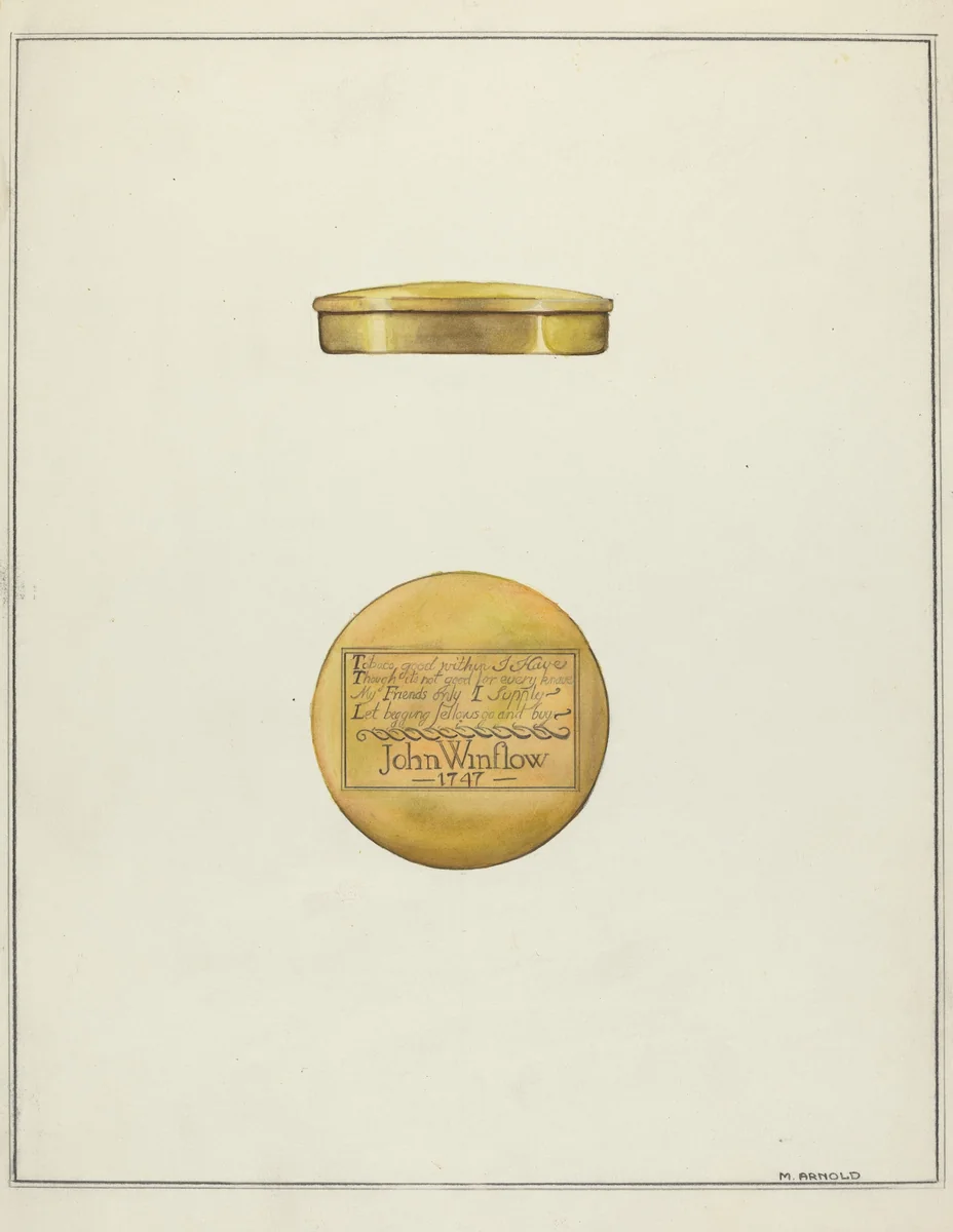 Snuff Box by Madeline Arnold, index of american design, 1936