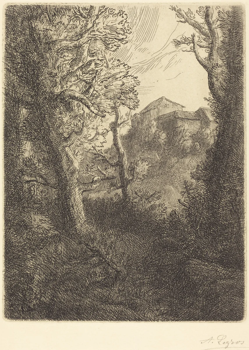 Landscape (Paysage) by Alphonse Legros, print, 1837-1911