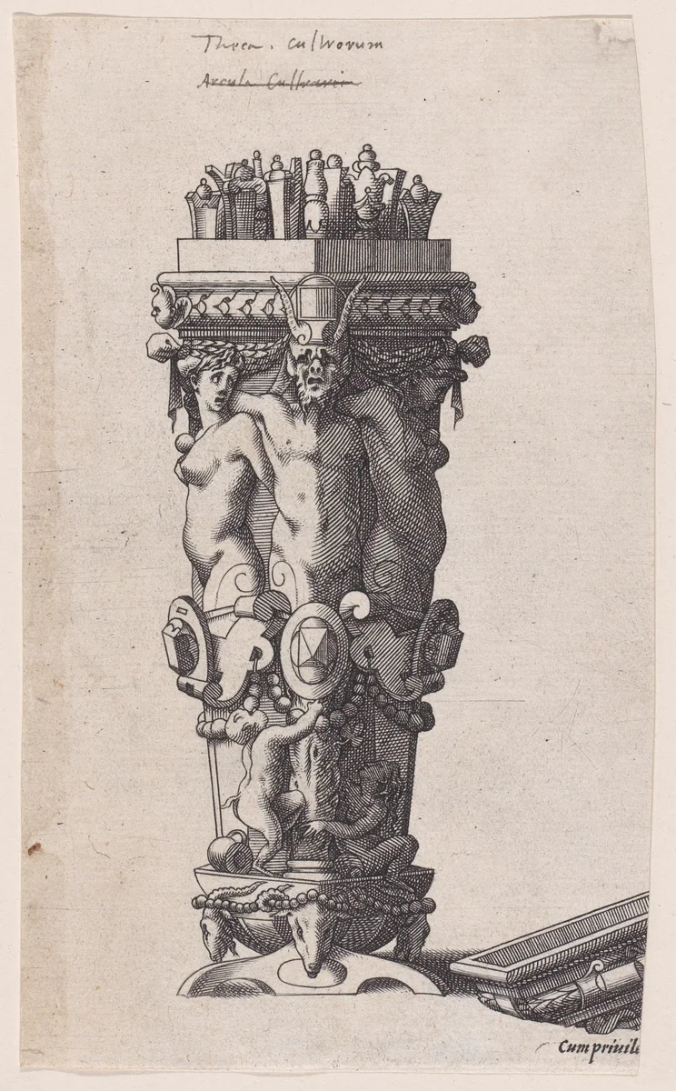 Container with a Satyr (Nécessaire de table) by René Boyvin, print, 1525-1600