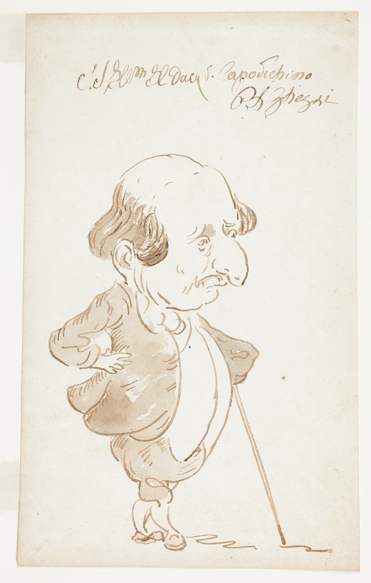 The Duke of Capodichino by Pier Leone Ghezzi, drawing, 1694-1755