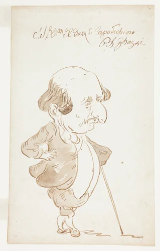 The Duke of Capodichino by Pier Leone Ghezzi, drawing, 1694-1755